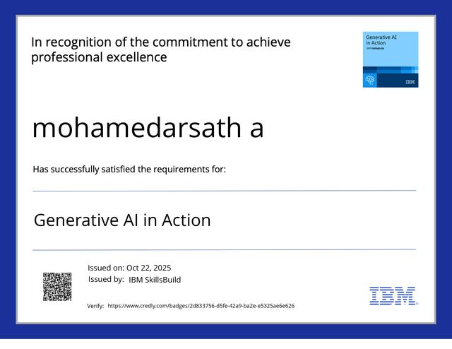 Generative AI in Action certificate