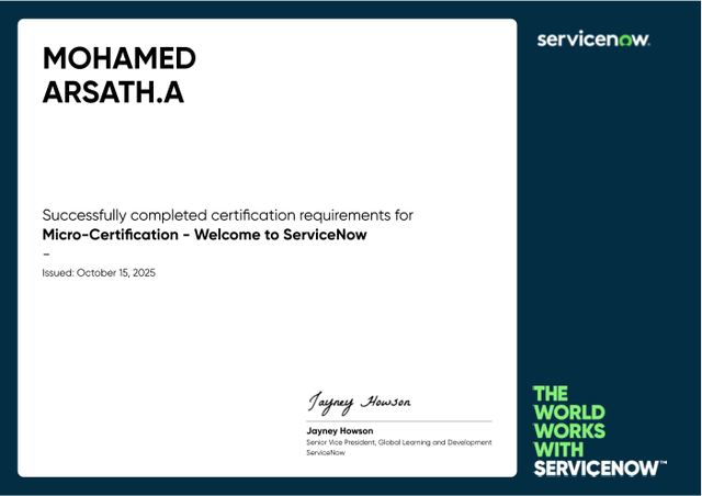 ServiceNow Micro-Certification